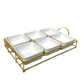 6-Division Dry Fruit Dish With Golden Stand