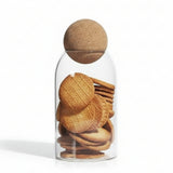 Glass Storage Jar With Wooden Cork Ball Lid 800ml