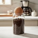 Glass Storage Jar With Wooden Cork Ball Lid 800ml