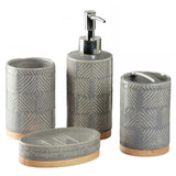 Bathroom Set Grey & Gold (Set of 4)