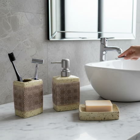 Bathroom Set Yellow Stone (Set of 4 Pcs)