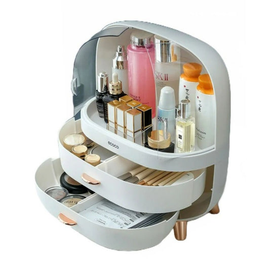 Makeup Organizer With Duo Drawers White