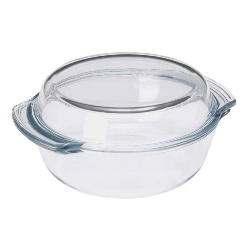 Round Glass Oven Dish With Lid 1.7L