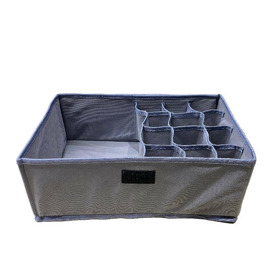 12-Compartment Foldable Undergarment Organizer Box Grey