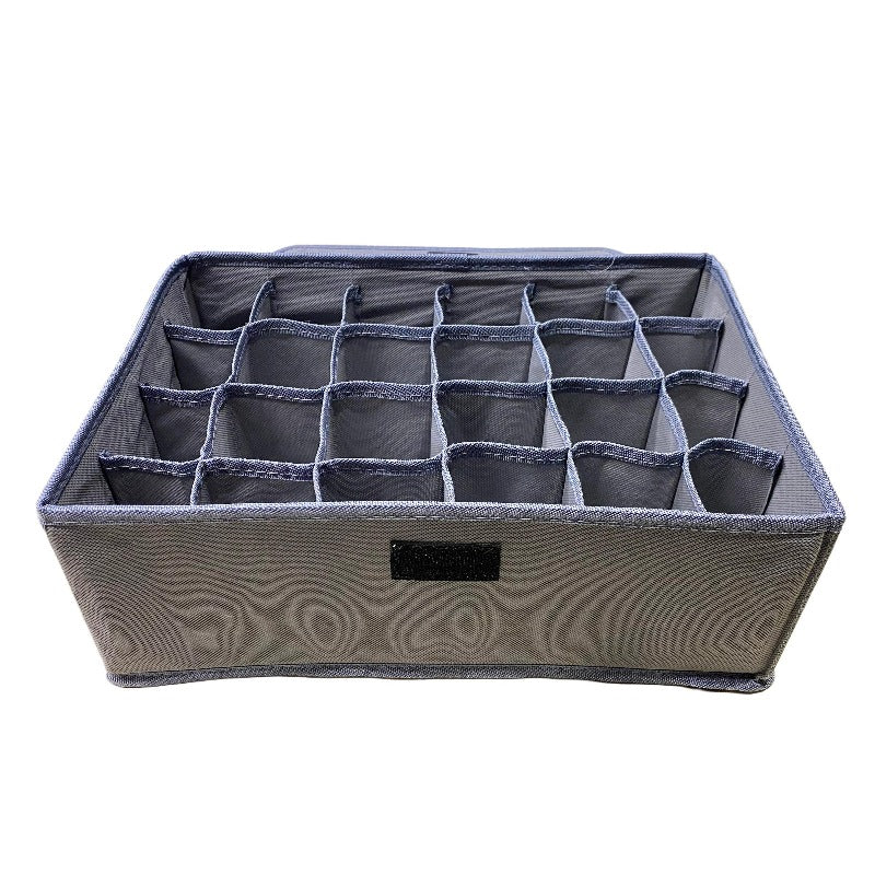 24-Compartment Foldable Undergarment Organizer Box Grey