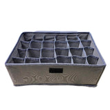 24-Compartment Foldable Undergarment Organizer Box Grey