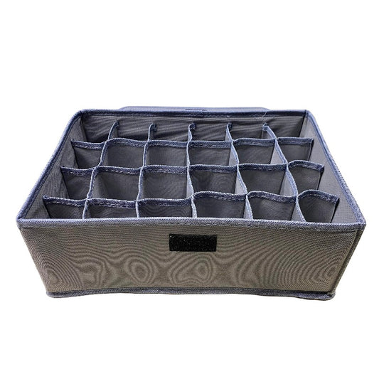 24-Compartment Foldable Undergarment Organizer Box Grey