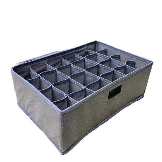 24-Compartment Foldable Undergarment Organizer Box Grey