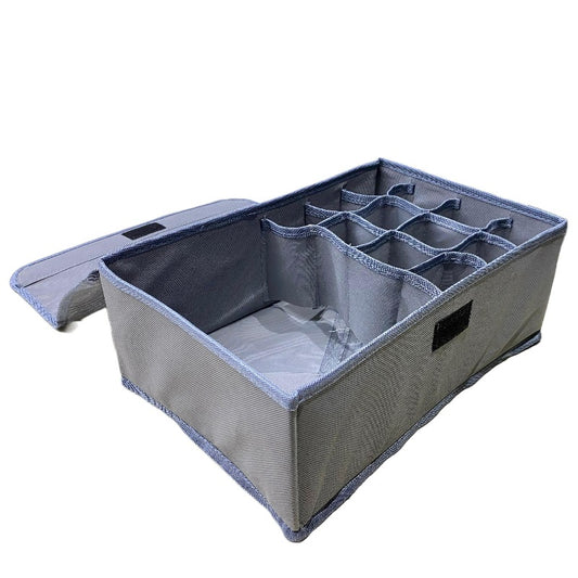 12-Compartment Foldable Undergarment Organizer Box Grey