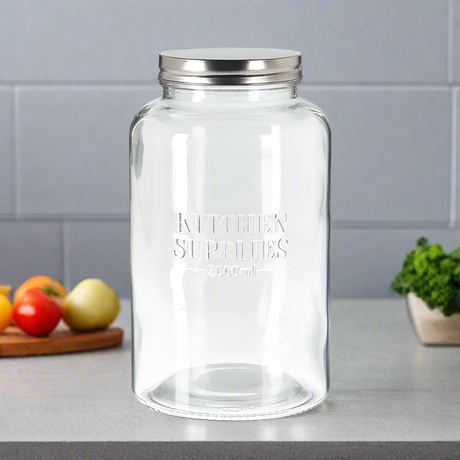 Glass Storage Jar With Lid 2L