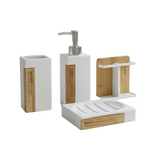 Bathroom Set White Wooden (Set of 4)