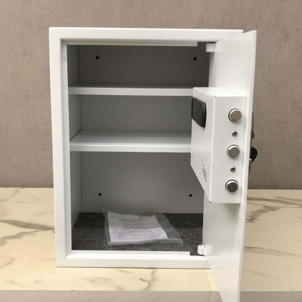 Digital Solid Steel Safe XXL White