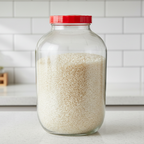 Glass Jar 8L With Red Lid & Handle