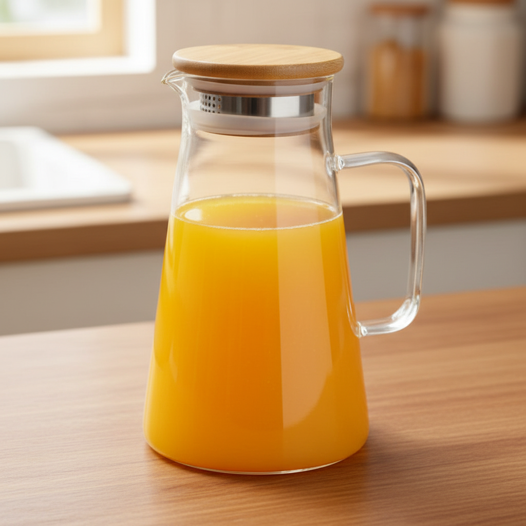 Borosilicate Jug Bamboo Lid 1.2L