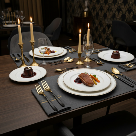 Stainless Steel Cutlery Set 24pcs Black & Gold