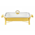 Rectangular Burner Dish With Golden Stand 2L