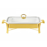 Rectangular Burner Dish With Golden Stand 2L