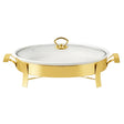 Oval Burner Dish With Golden Stand 2.5L