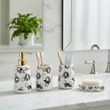 Bathroom Set Dark Floral (Set of 4)