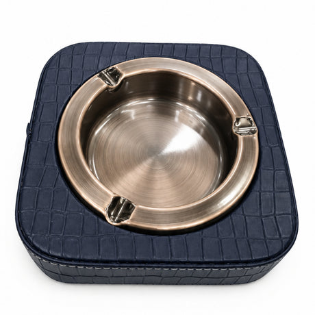 PU Leather Ash Tray Square Black/Bronze