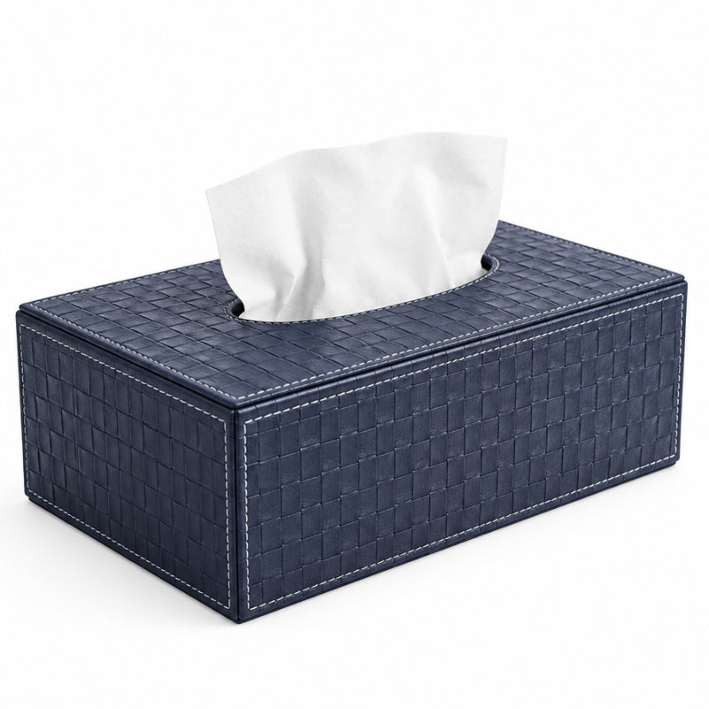 PU Leather Tissue Box Blue