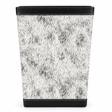 PU Leather Waste Bin Cowhide White/Black