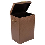 PU Leather Laundry Hamper Brown