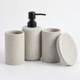 Ceramic Bathroom Set Stone Grey (Set of 4 Pcs)
