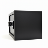 Large black steel electronic biometric safe with keypad and handle