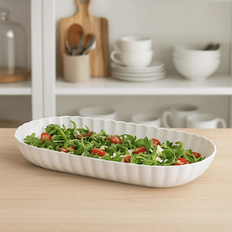 Groove High Side Oval Serving Platter