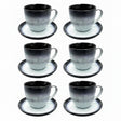 Cup & Saucer Black & Charcoal 300ml (Set of 6)