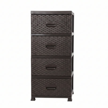 Storage Drawer Rattan Brown