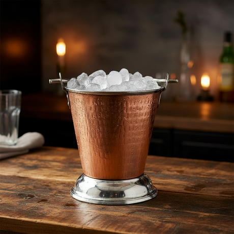 Pure Copper Ice Bucket With Handle 11 x 11 cm