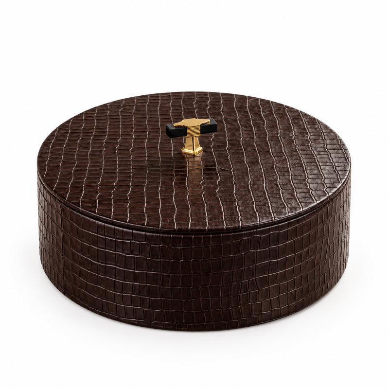 PU Leather Round Roti Box