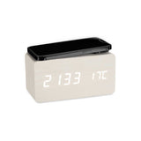 White Clock W Alarm Charger Mov Temperature