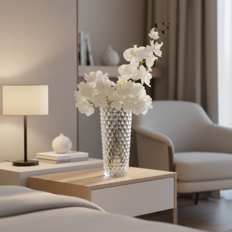 White Crystal Artificial Flower Decorative Vase 19.5cm