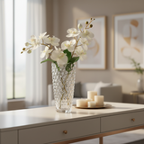 White Crystal Artificial Flower Decorative Vase 24.8cm