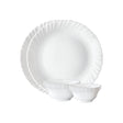 White Glass Dinnerware Set with Plates & Bowls (24pcs)