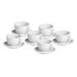 White Porcelain Coffee Cups With Saucer (Set of 6)