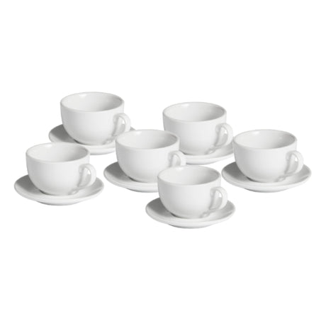 White Porcelain Coffee Cups With Saucer (Set of 6)