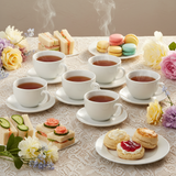 White Porcelain Coffee Cups With Saucer (Set of 6)