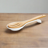 White Round Spoon Rest Ceramic