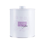 White Round Tin Cookies Can