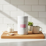 White Round Tin Sugar Can