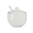 White Sugar Bowl With Spoon
