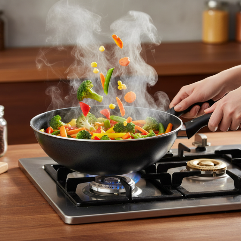 Wok With Glass Lid 30cm