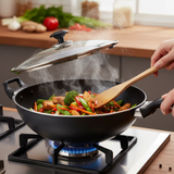 Wok With Glass Lid 33cm
