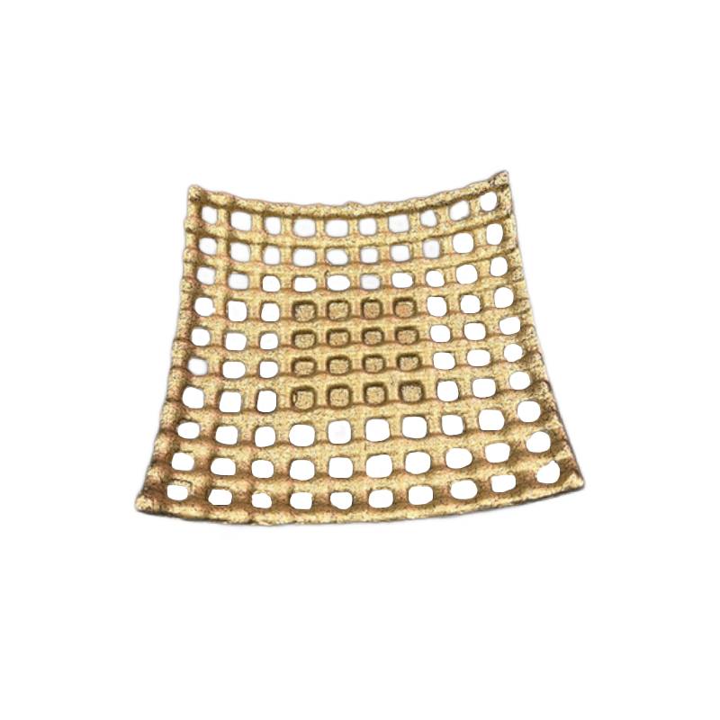Woven Square Dry Fruit Serving Tray Antique Gold