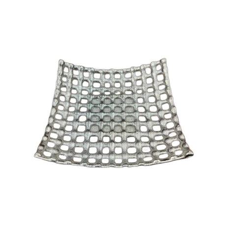 Woven Square Dry Fruit Serving Tray Silver