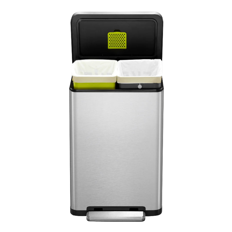 X-Cube Soft Close Pedal Bin 20L+20L Stainless Steel